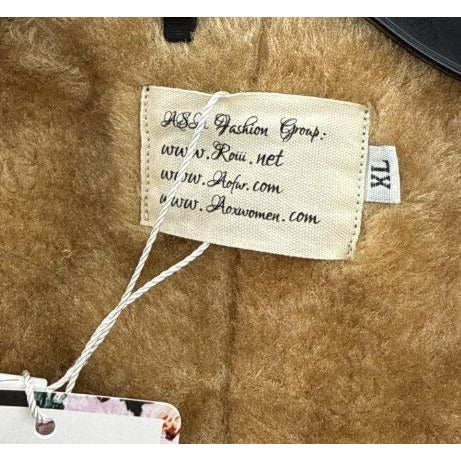 AOFUR Women's Black Jacket With Faux Fur Trimmed Hood & Cuffs Size XL