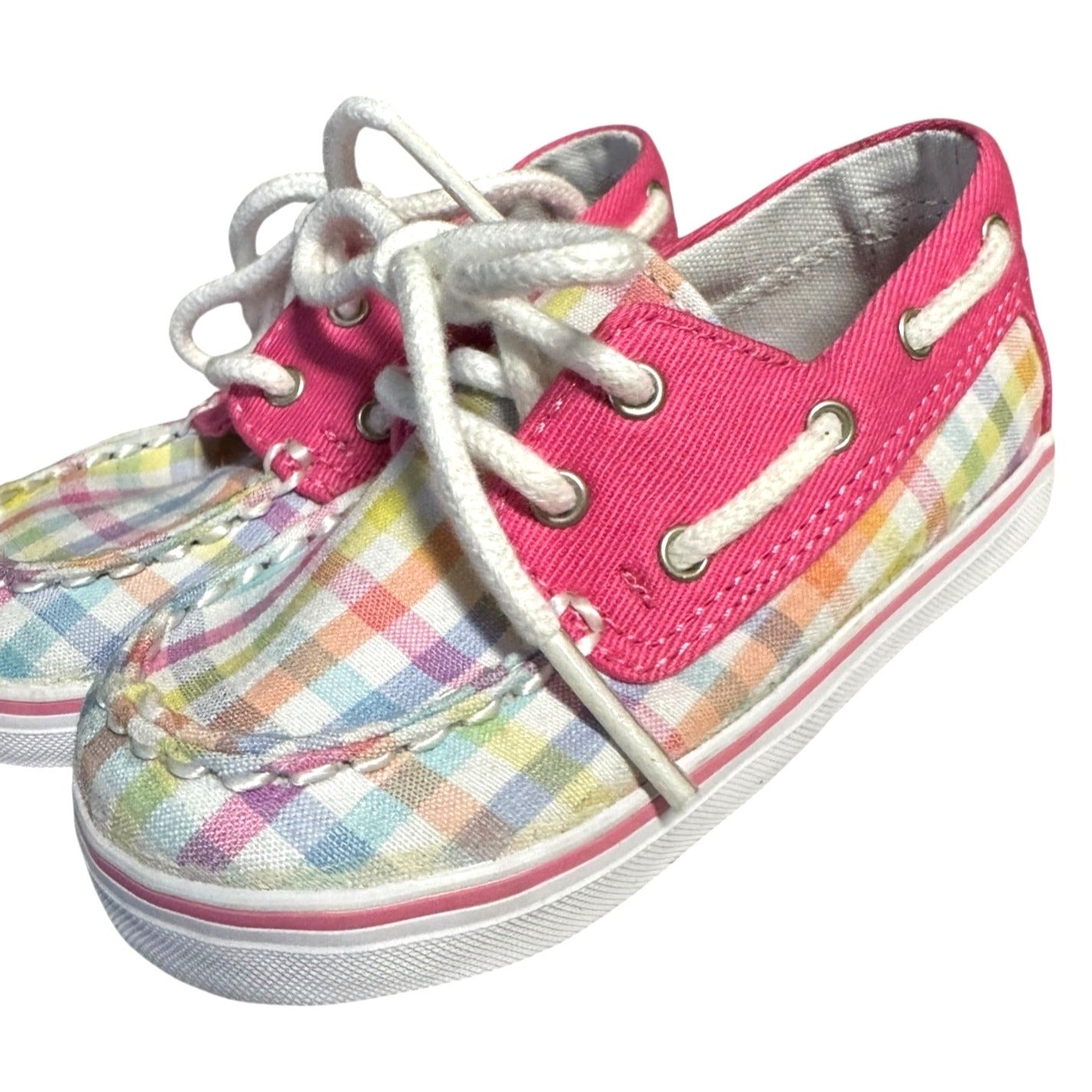 Infant Sperry Plaid Boat Shoes Pink 4M