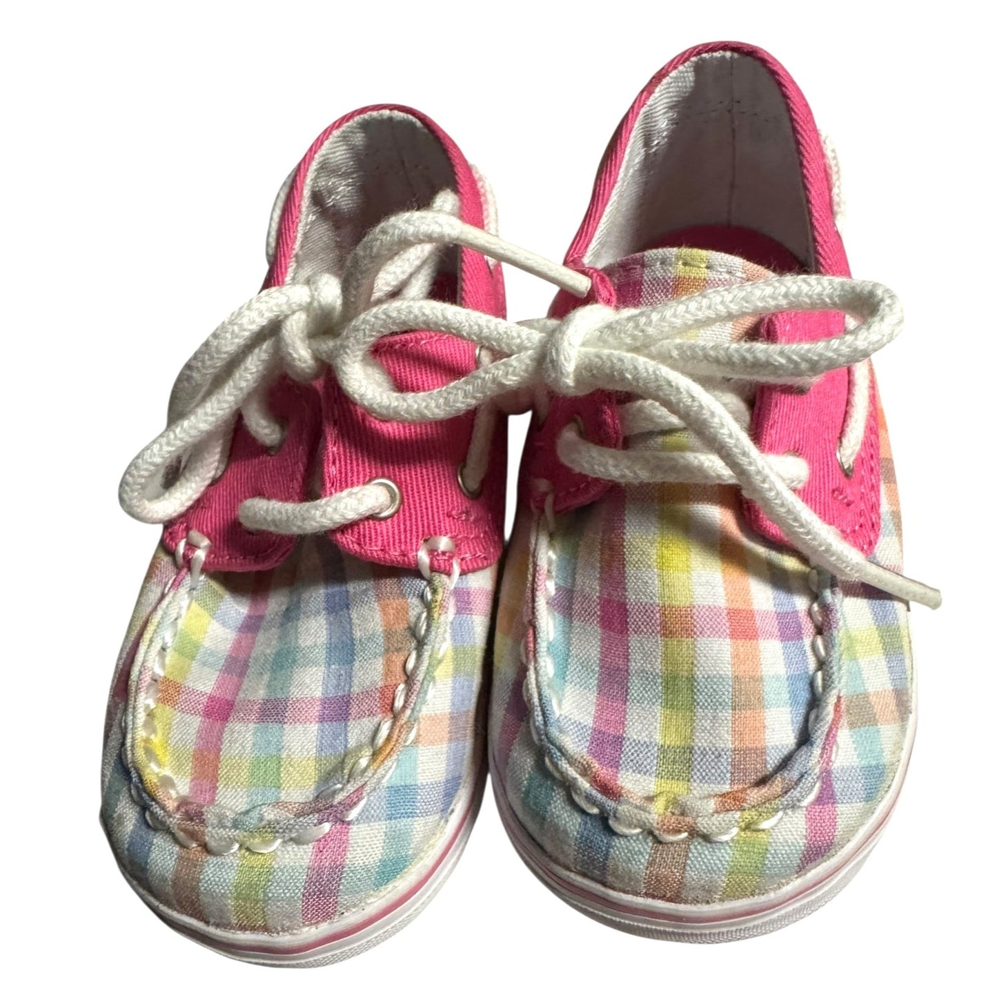 Infant Sperry Plaid Boat Shoes Pink 4M