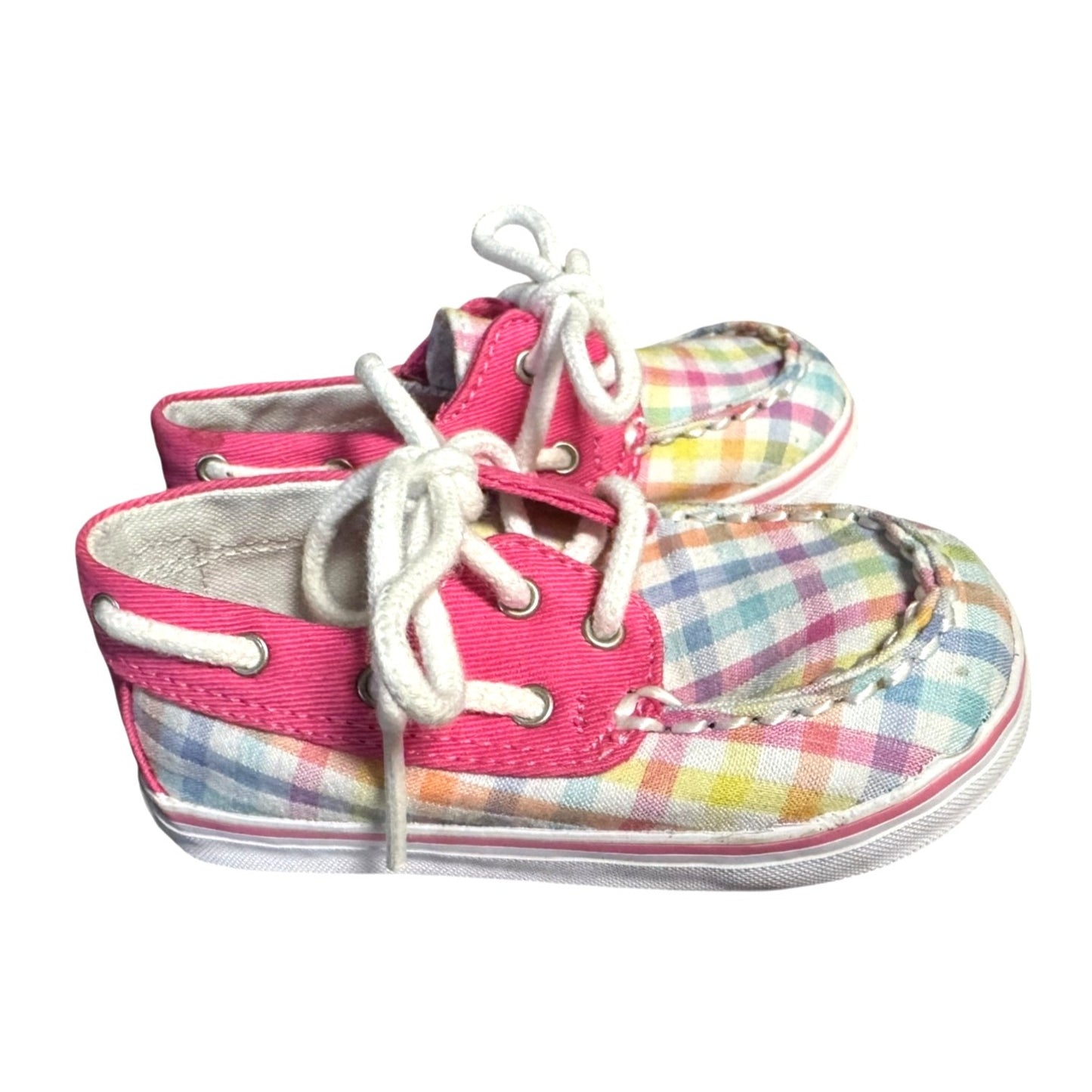 Infant Sperry Plaid Boat Shoes Pink 4M