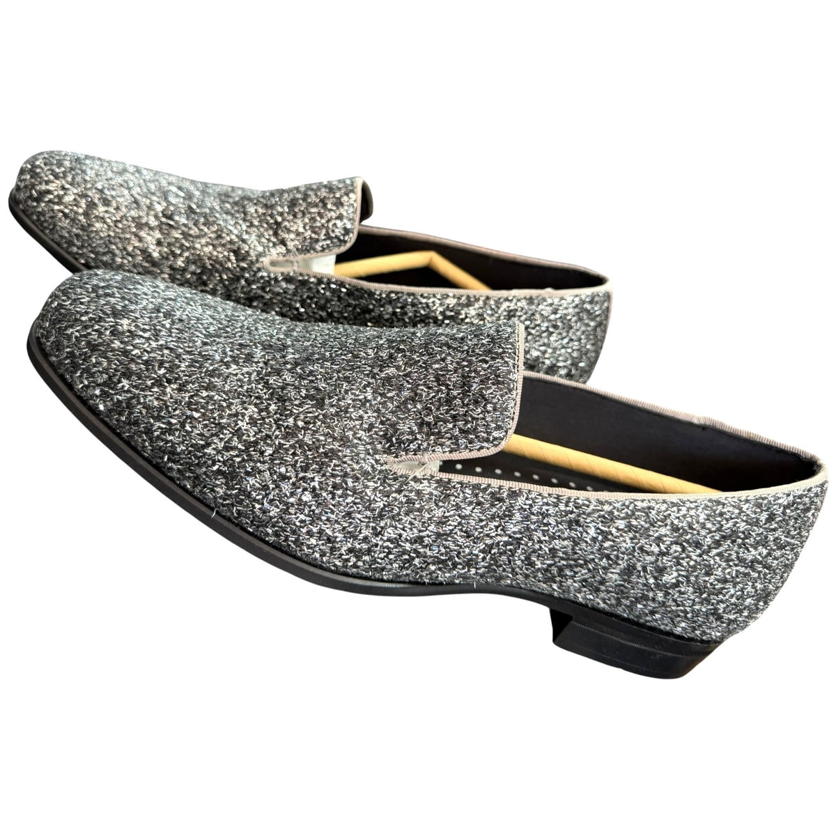Stacy Adams Swank Slip-On Loafers Silver Glitter Men's Size 8.5 M NWB