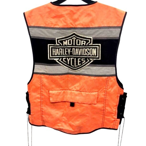 Harley-Davidson Men's Hi-Vis Orange Reflective Riding Vest Size S-L