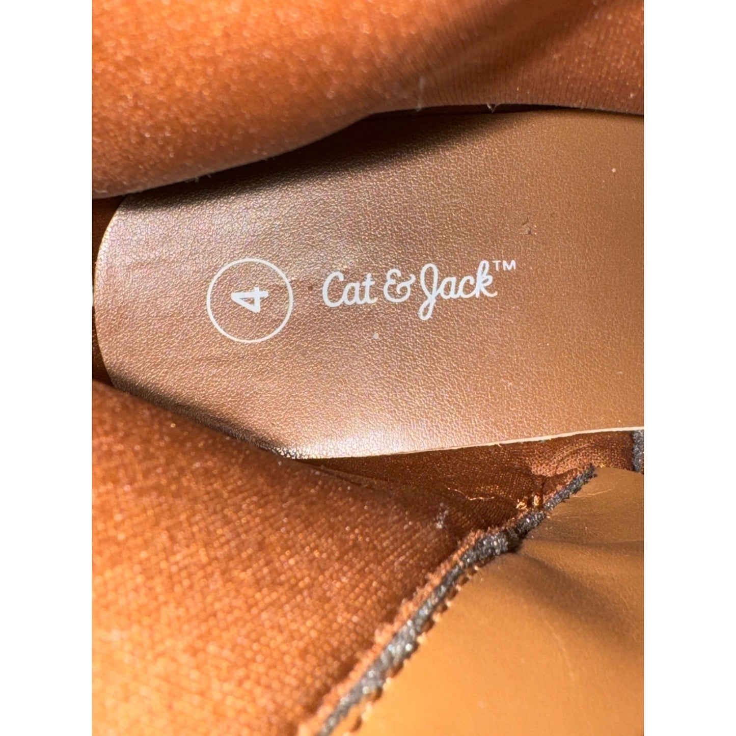 Cat & Jack Girls Alaina Brown Mid-Calf Size 4 Faux Leather Boots NWOT