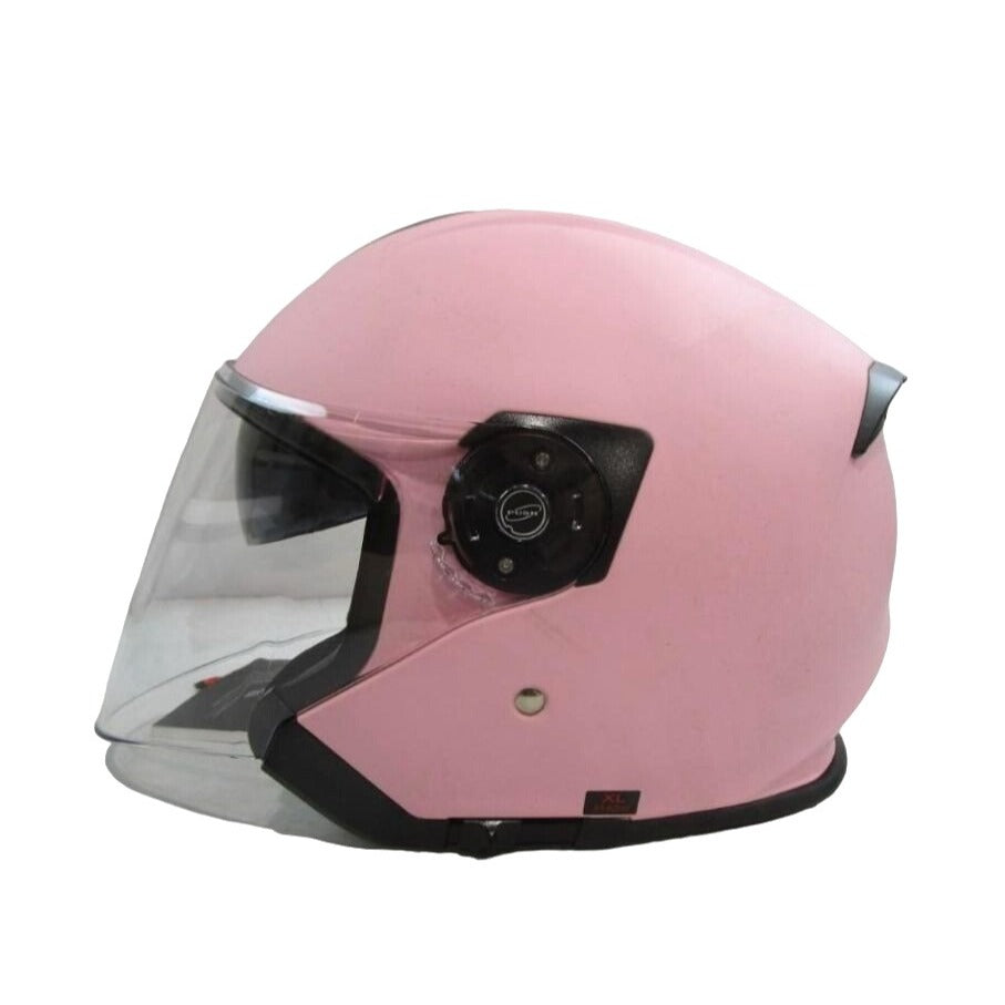 VCAN - FLAT PINK Half Face Motorcycle Helmet SMALL