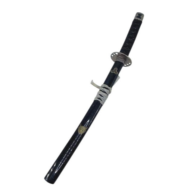 Kill Bill Replica Katana Sword With Black Scabbard & Detailed Handle Design For Collectors Or Display