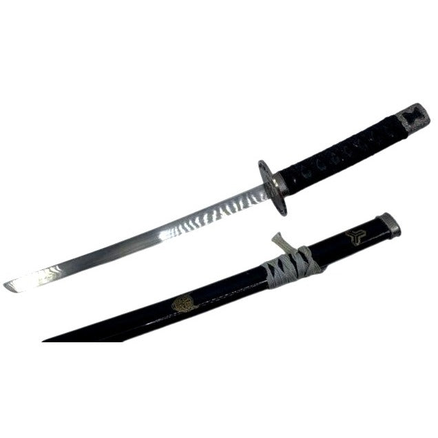 Kill Bill Replica Katana Sword With Black Scabbard & Detailed Handle Design For Collectors Or Display