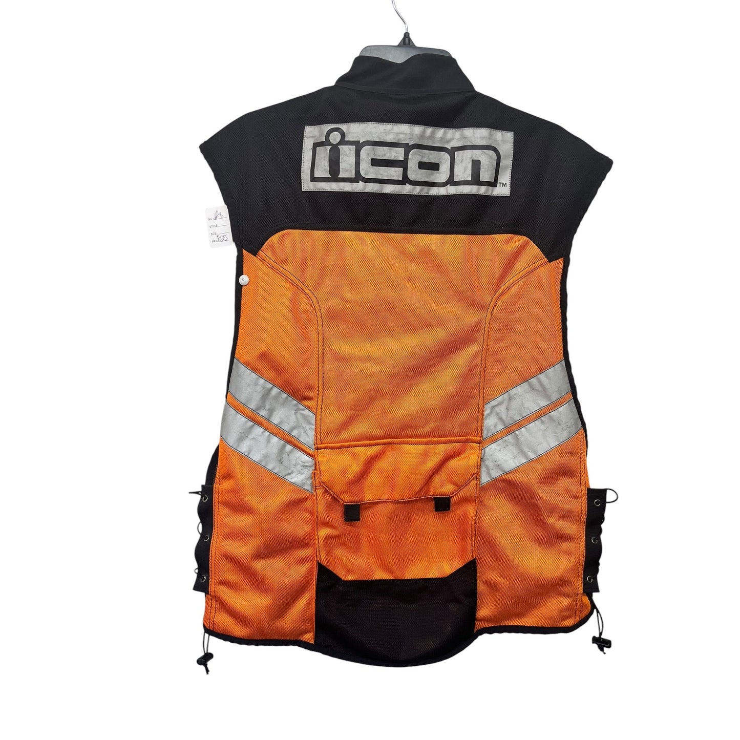 Icon Mil-Spec Mesh Motorcycle Safety Vest Super Size Orange W/ Reflective Stripes