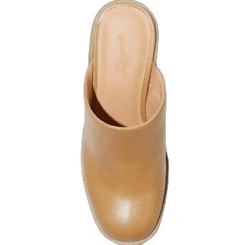 NIB Universal Threads  Womens Tan Leather Block Heel Mules Size 7.5