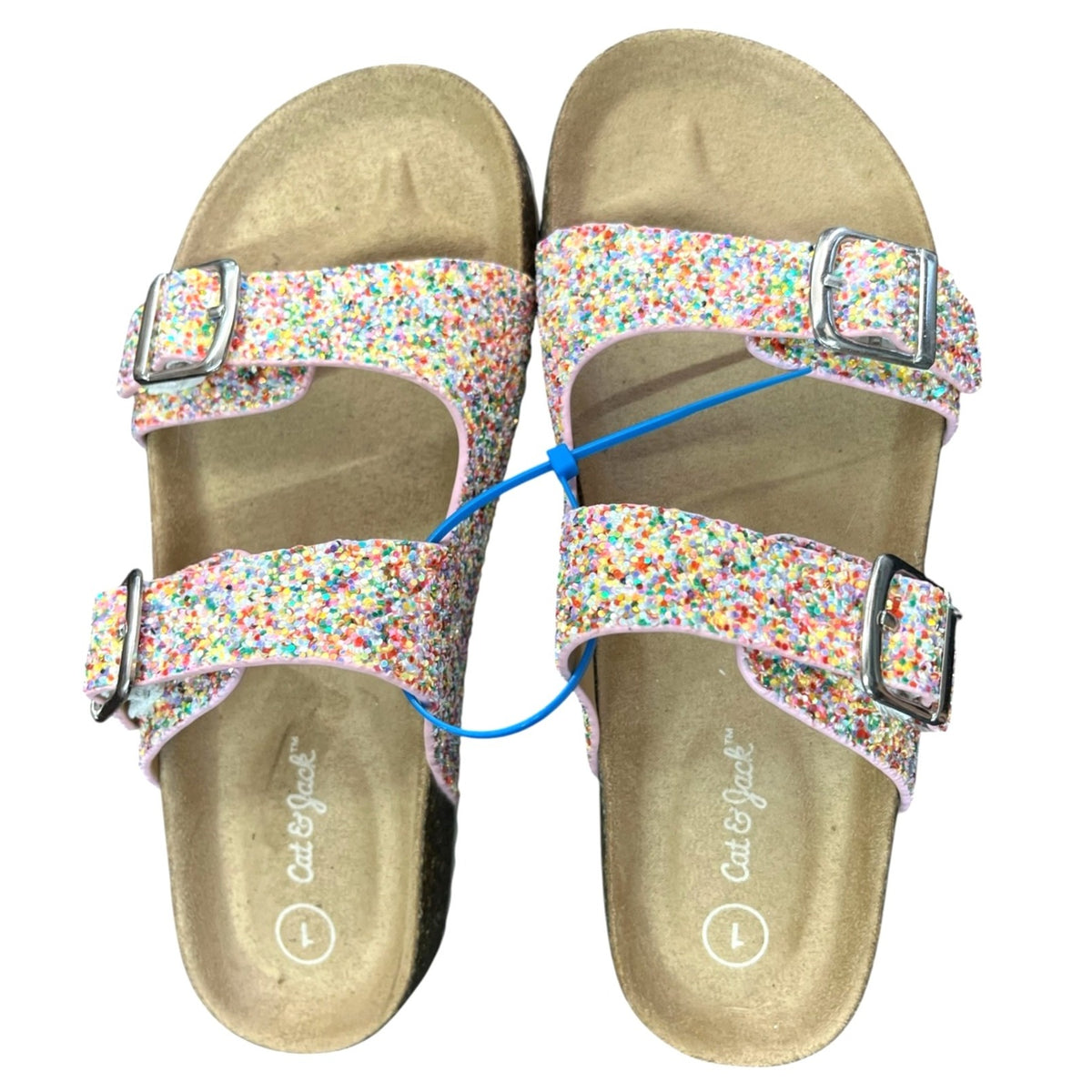 Cat & Jack Girls Multicolor Glitter Sandals Size 1