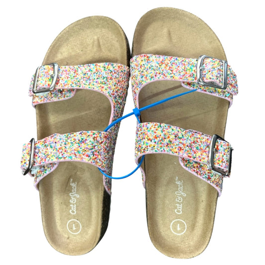 Cat & Jack Girls Multicolor Glitter Sandals Size 1