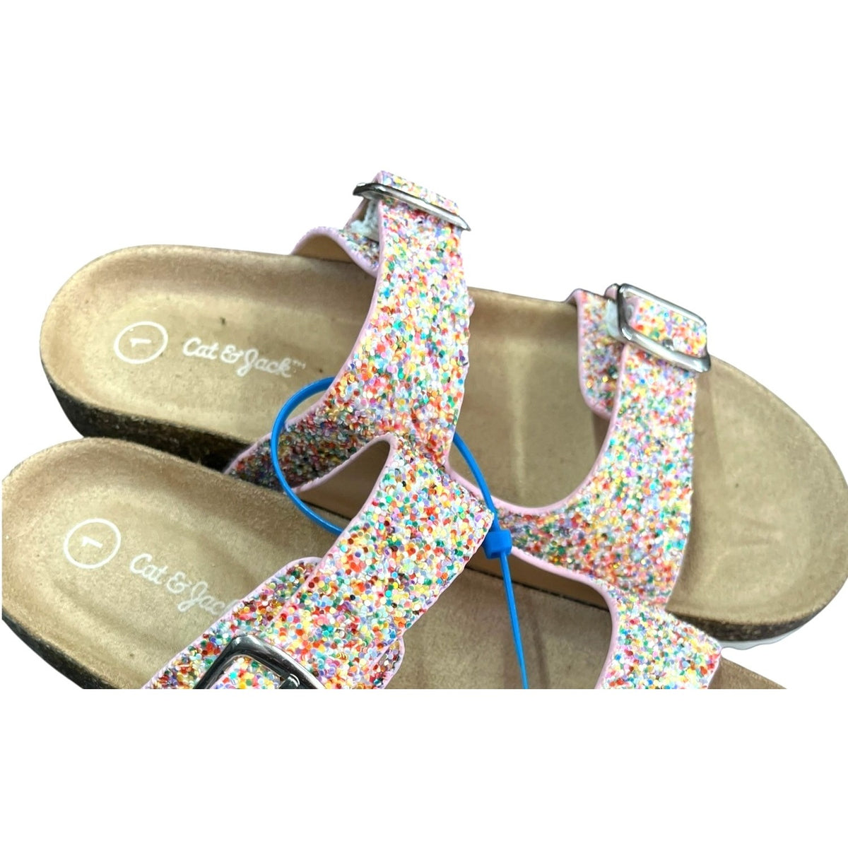 Cat & Jack Girls Multicolor Glitter Sandals Size 1