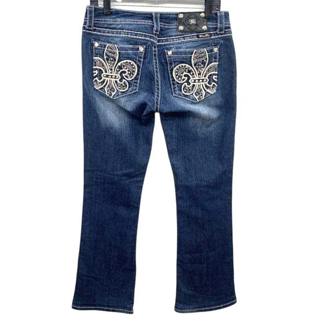 Miss Me Blue Bootcut Jeans Size 30 Fleur-De-Lis