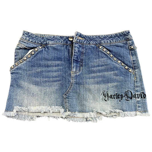 Harley-Davidson Women's Studded Denim Mini Skirt Size 4