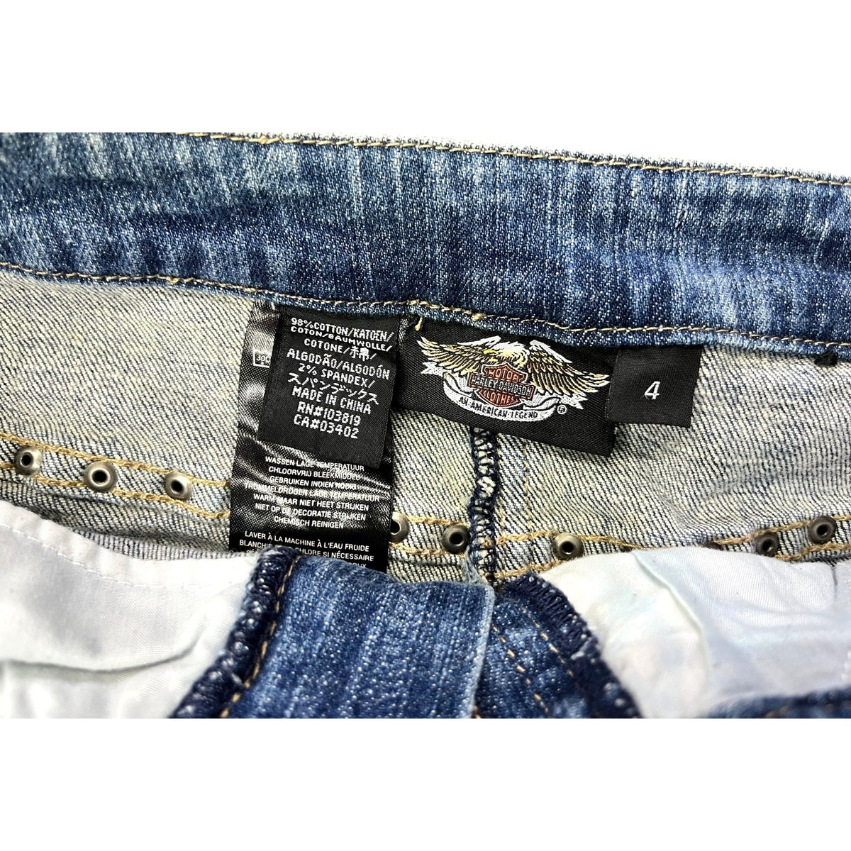 Harley-Davidson Women's Studded Denim Mini Skirt Size 4