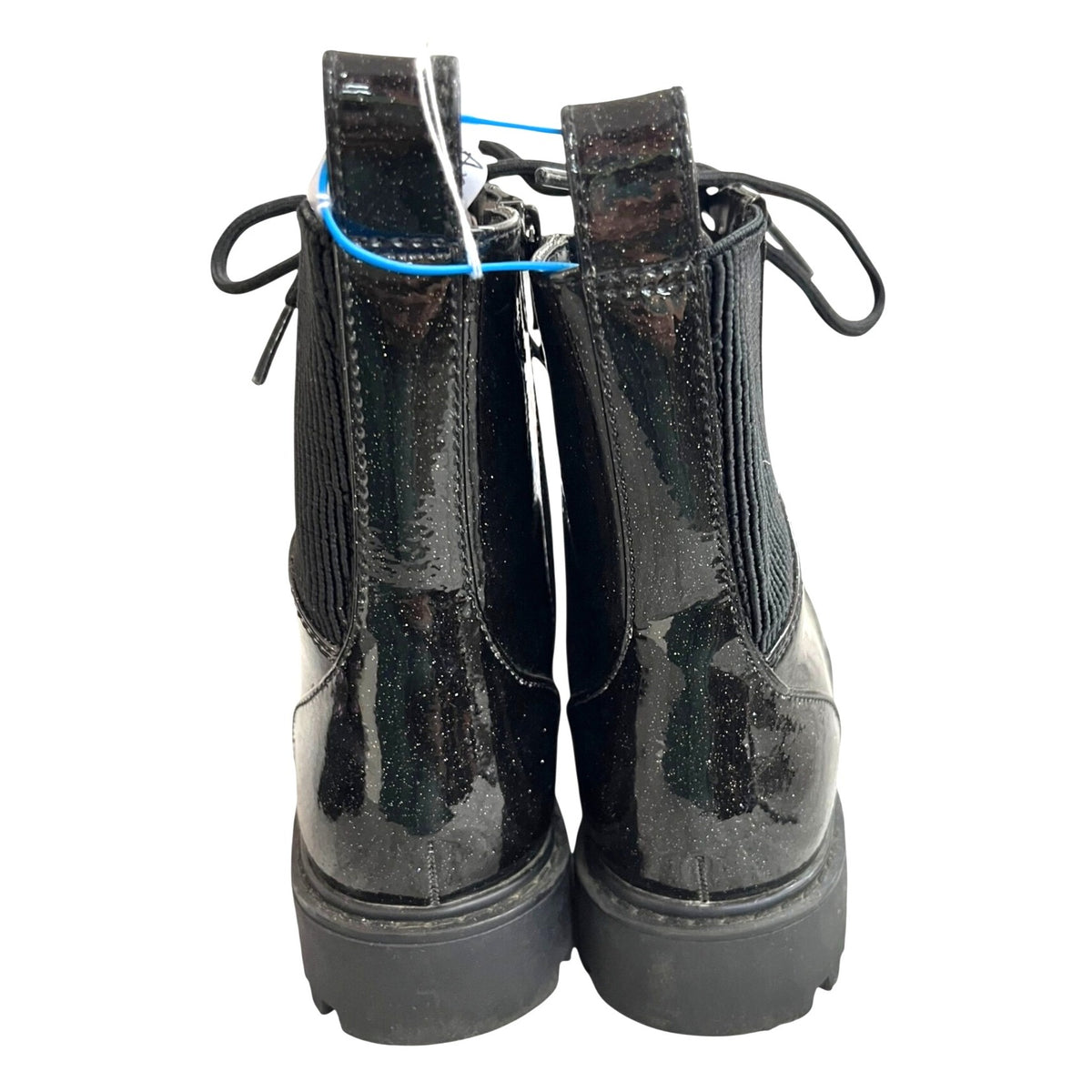 Art Class Black Glitter Combat Boots With Chunky Sole Size 3