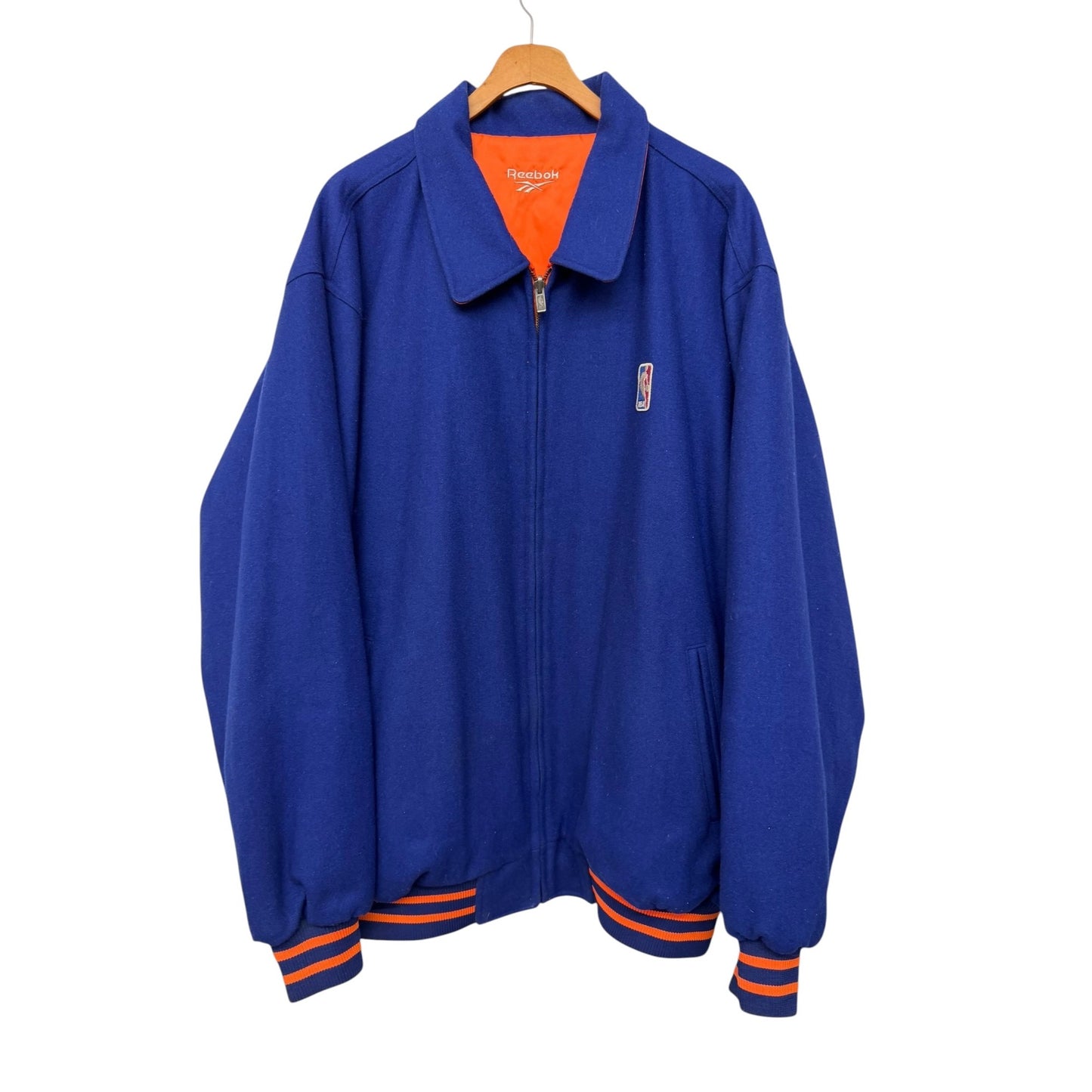 Vintage Reebok NBA Cleveland Cavaliers Varsity Jacket Navy Blue & Orange Men's XL