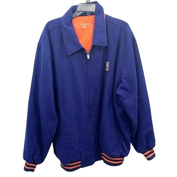 Vintage Reebok NBA Cleveland Cavaliers Varsity Jacket Navy Blue & Orange Men's XL