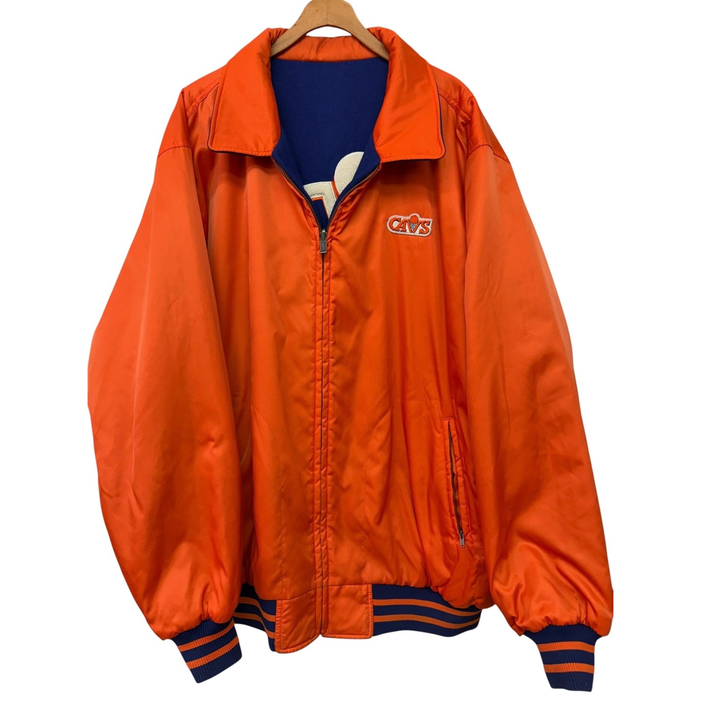 Vintage Reebok NBA Cleveland Cavaliers Varsity Jacket Navy Blue & Orange Men's XL