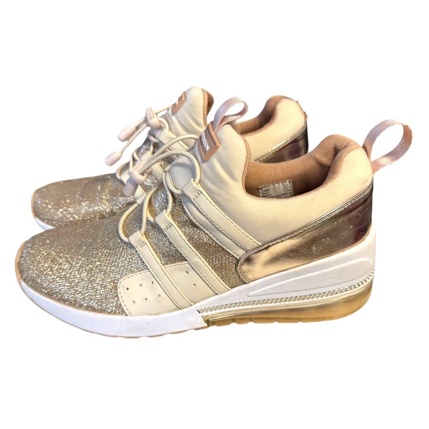 BCBGeneration Women's Rose Gold Glitter Sneakers Size 8.5