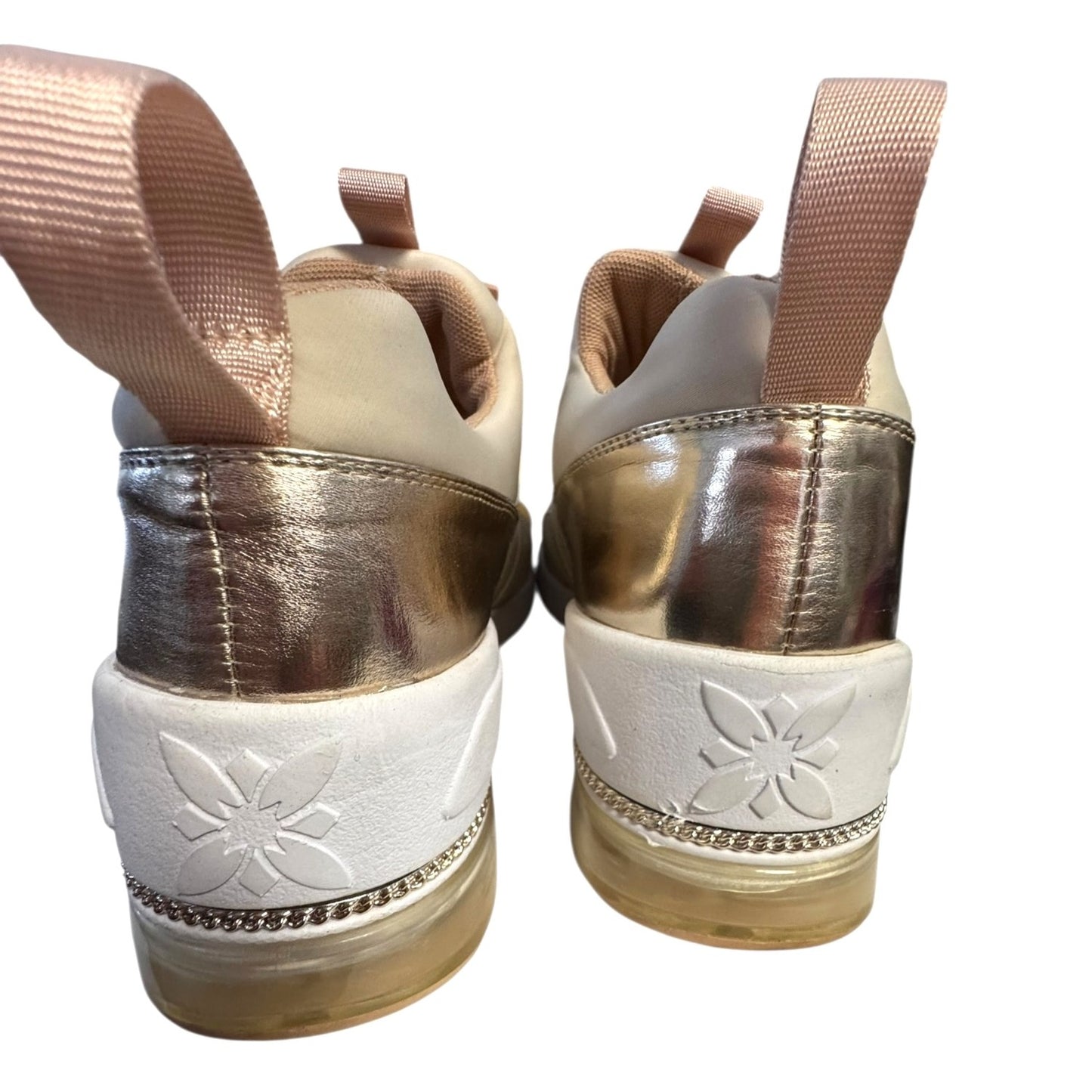 BCBGeneration Women's Rose Gold Glitter Sneakers Size 8.5
