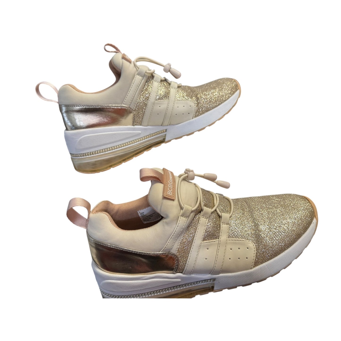 BCBGeneration Women's Rose Gold Glitter Sneakers Size 8.5