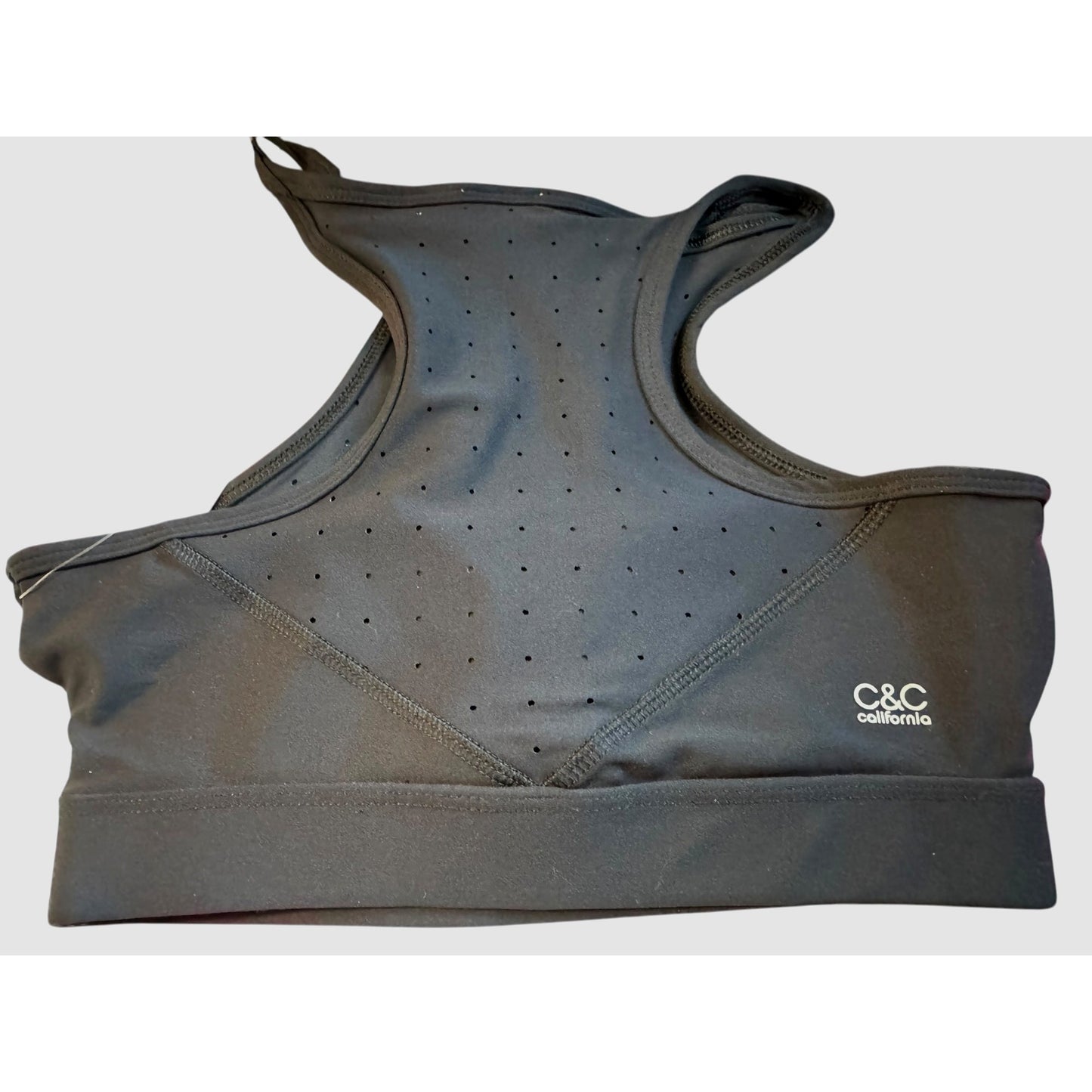 C&C California Women's Black Racerback XS Sports Bra New