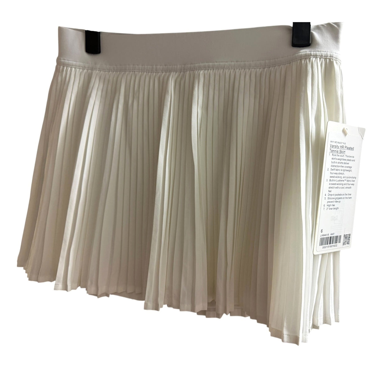 Lululemon Sz 6 Varsity High-Rise Pleated Tennis Skirt White NWT