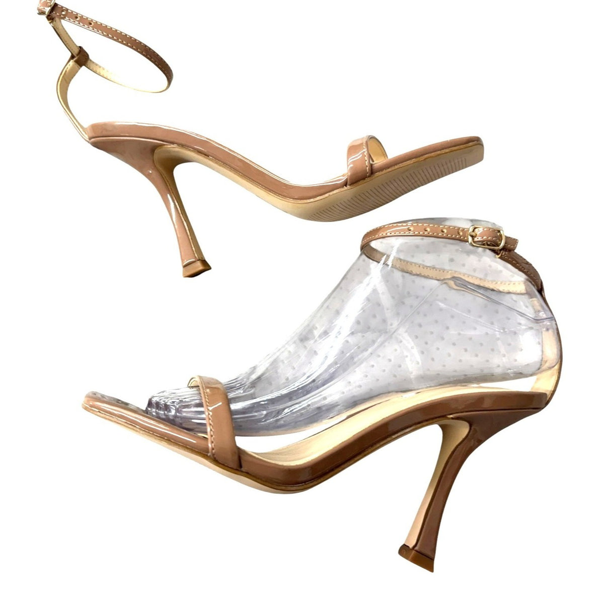 Nine West Women's Nude Beige Patent Leather Heels Size 7M