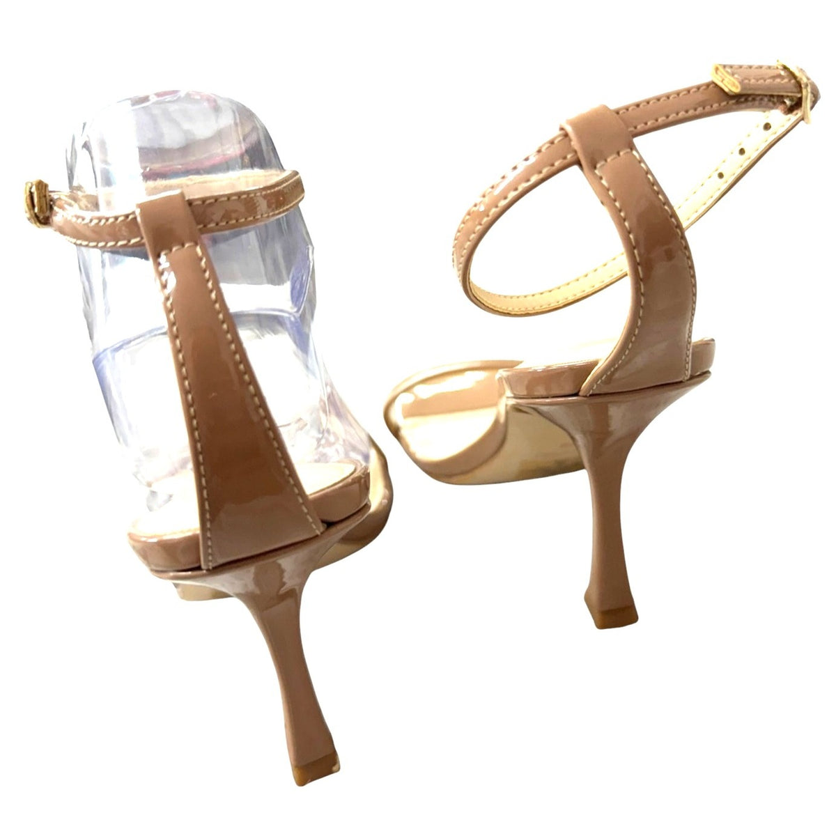Nine West Women's Nude Beige Patent Leather Heels Size 7M