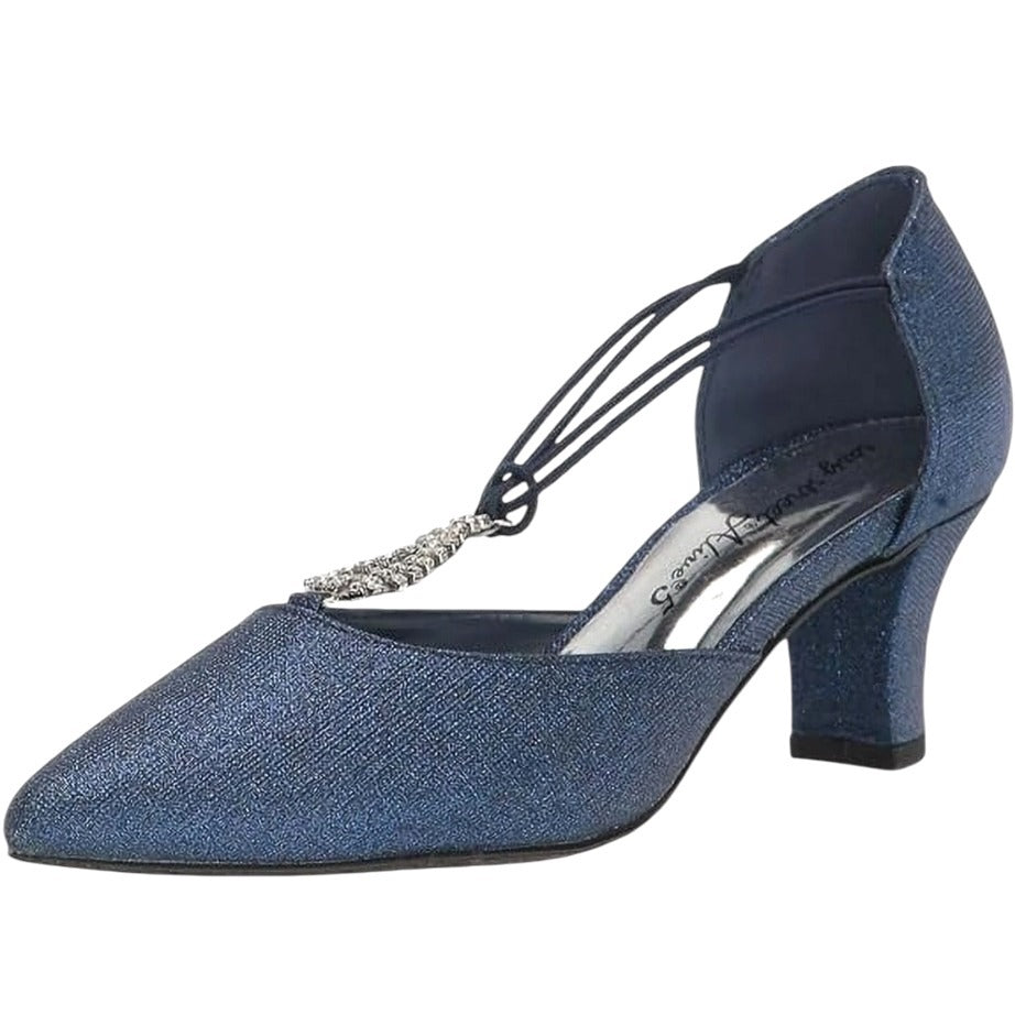 Easy Street Women's Navy Blue Glitter Heel Size 8.5 New