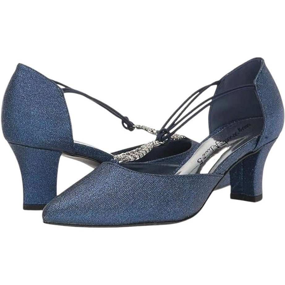 Easy Street Women's Navy Blue Glitter Heel Size 8.5 New