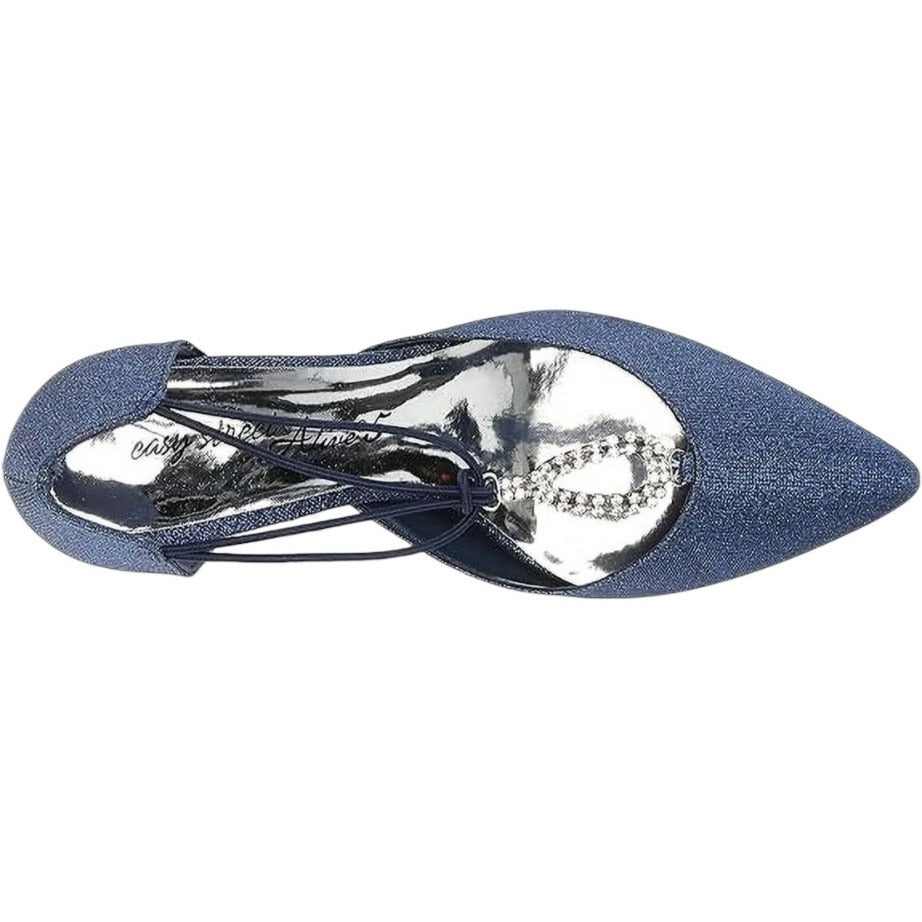 Easy Street Women's Navy Blue Glitter Heel Size 8.5 New