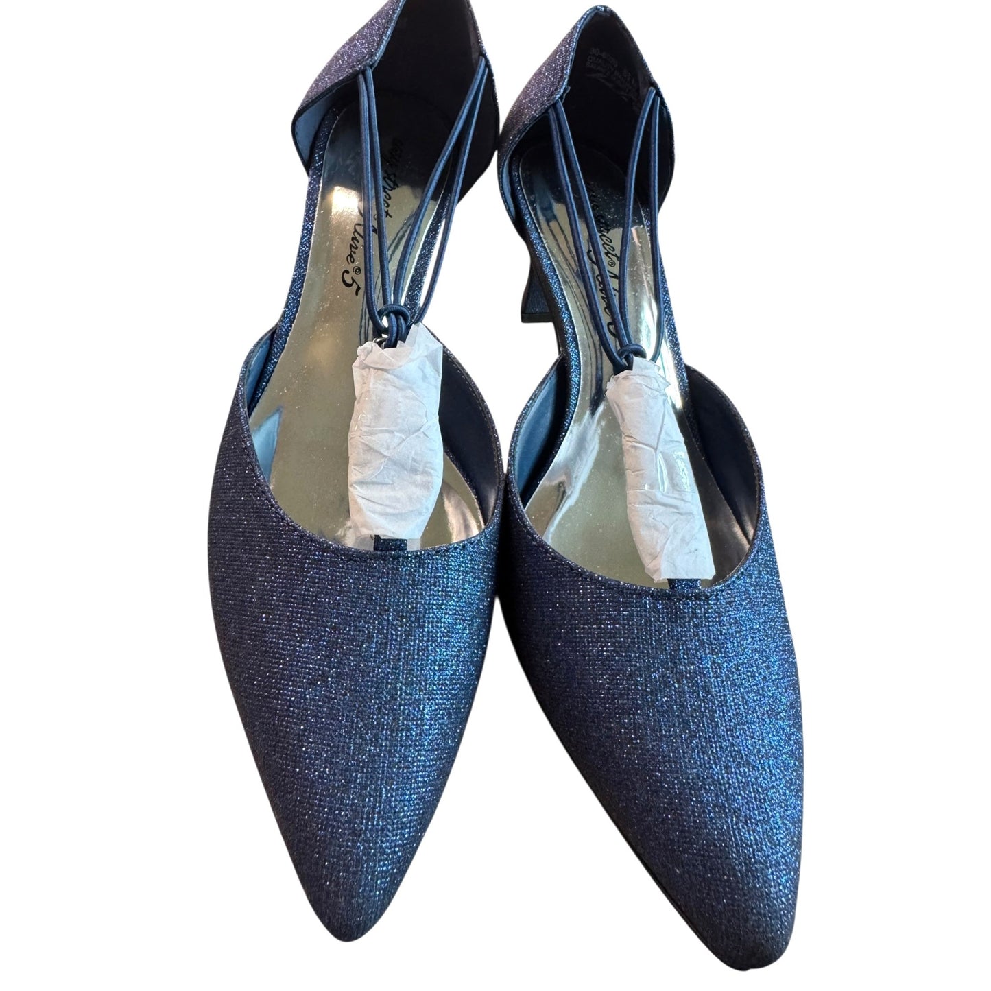Easy Street Women's Navy Blue Glitter Heel Size 8.5 New