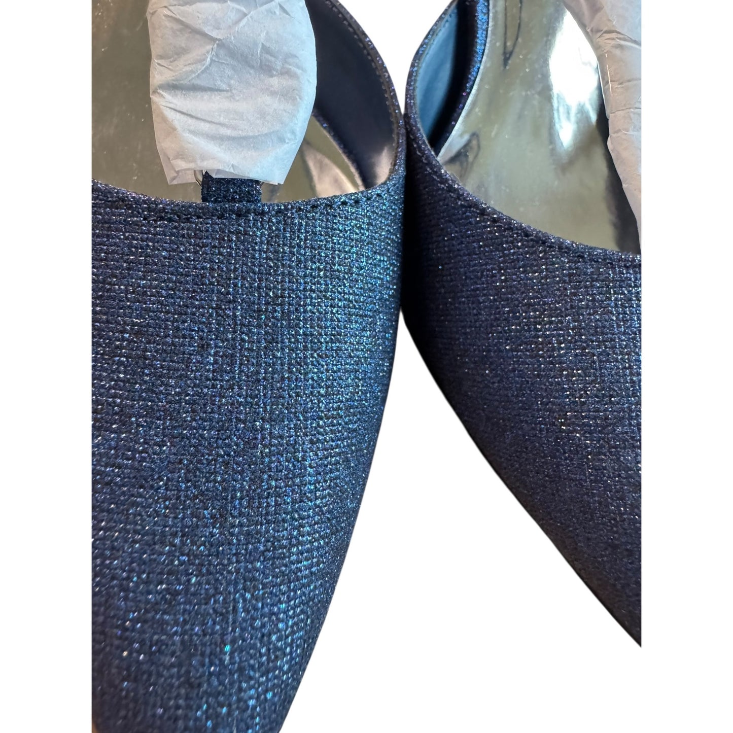 Easy Street Women's Navy Blue Glitter Heel Size 8.5 New