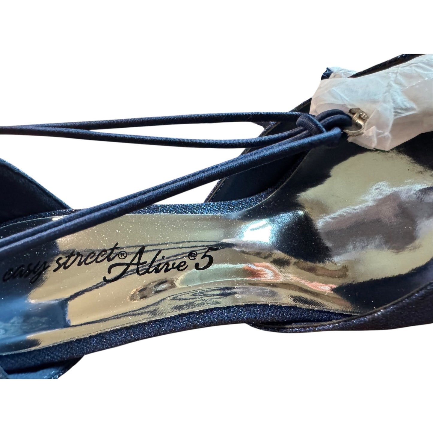 Easy Street Women's Navy Blue Glitter Heel Size 8.5 New