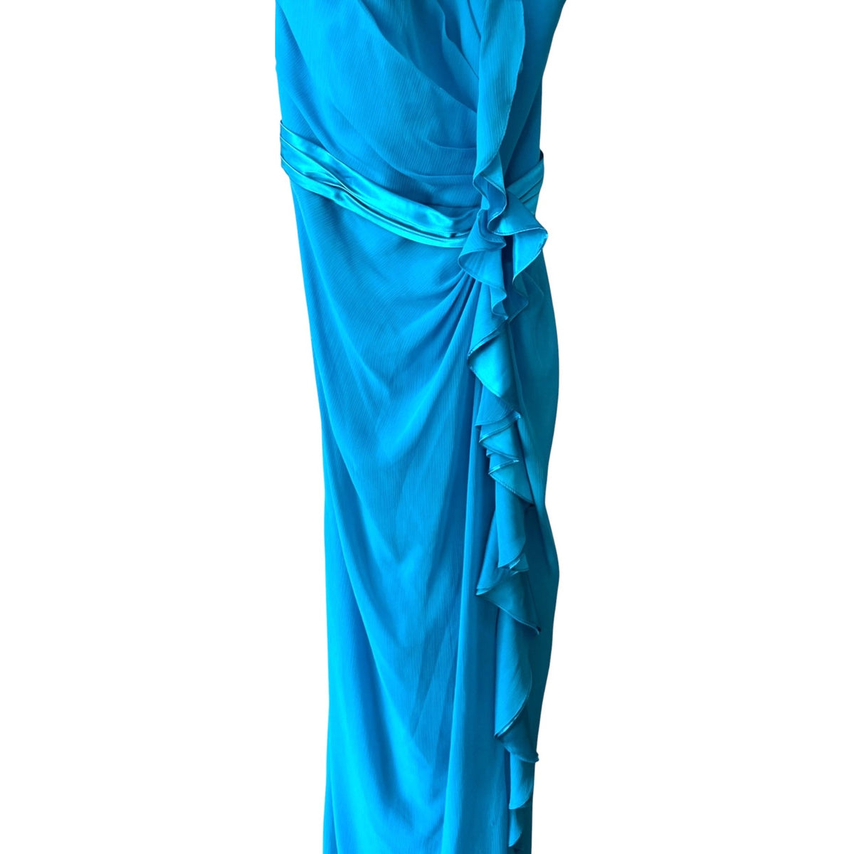 David's Bridal Strapless Blue Gown Size 12