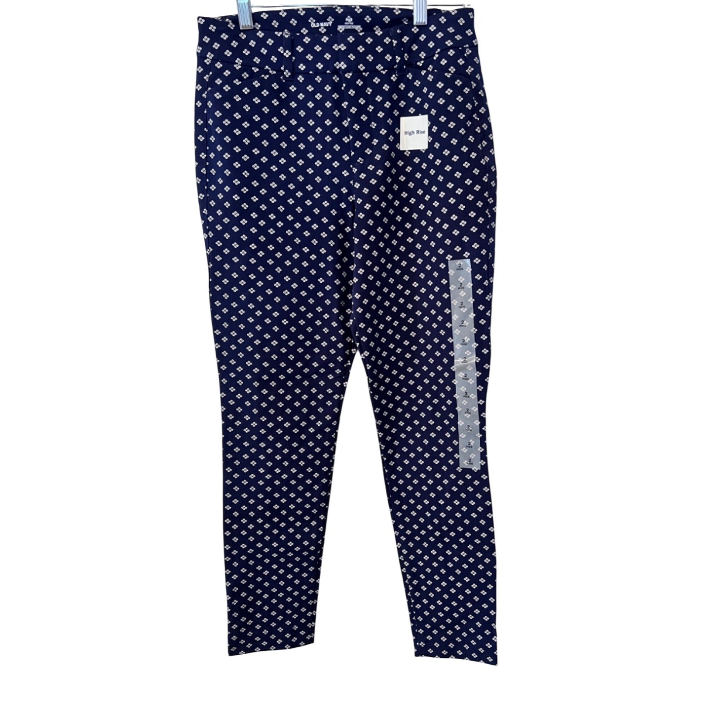 Old Navy Women’s High-Rise Pixie Pants Navy Blue White Floral Size 0