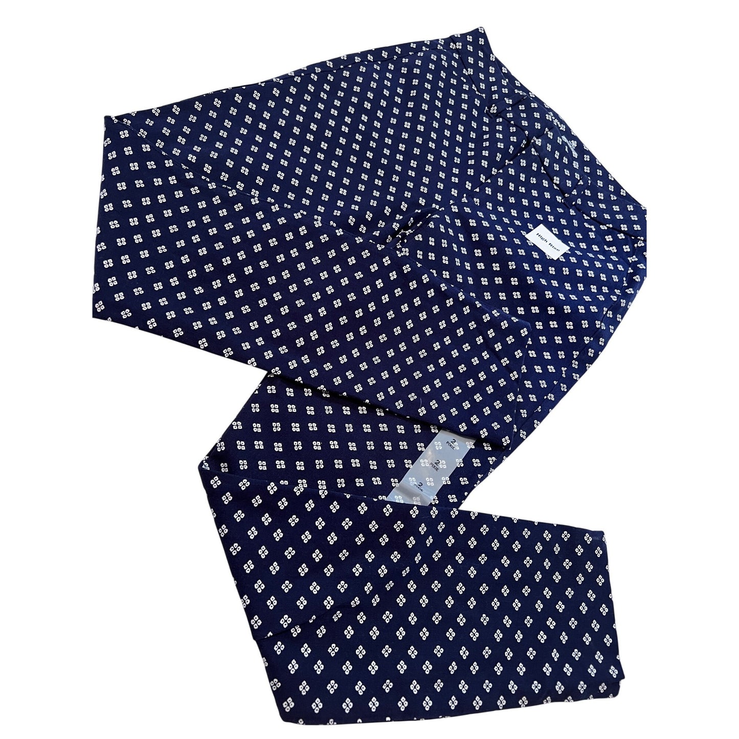 Old Navy Women’s High-Rise Pixie Pants Navy Blue White Floral Size 0