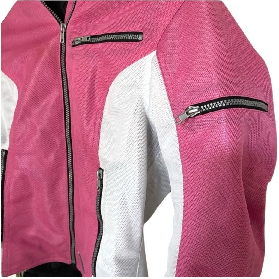 Firstgear Womens Pink & White Mesh Motorcycle Jacket Size S NWT