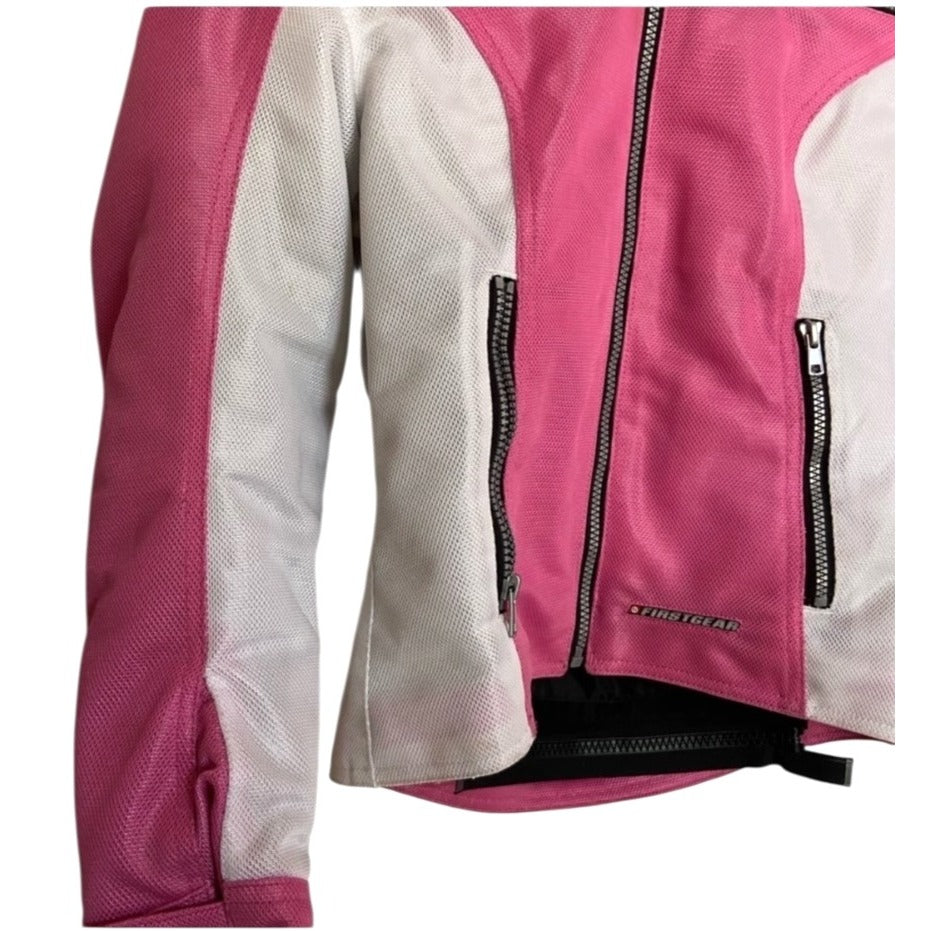 Firstgear Womens Pink & White Mesh Motorcycle Jacket Size S NWT
