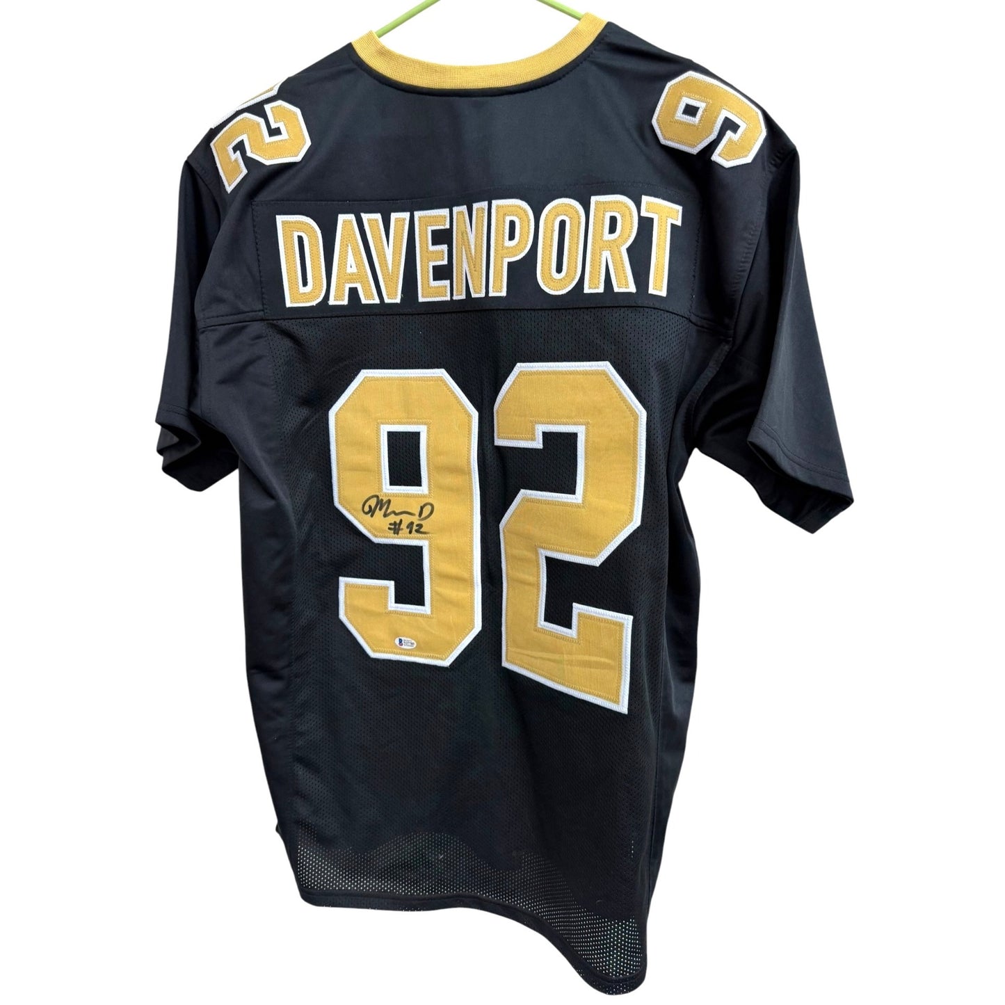 Marcus Davenport Autographed #92 XL Black & Gold Football Jersey With Beckett Authentication