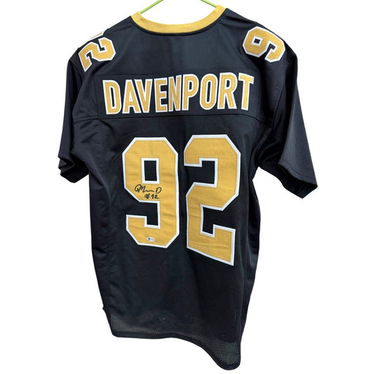 Marcus Davenport Autographed #92 XL Black & Gold Football Jersey With Beckett Authentication
