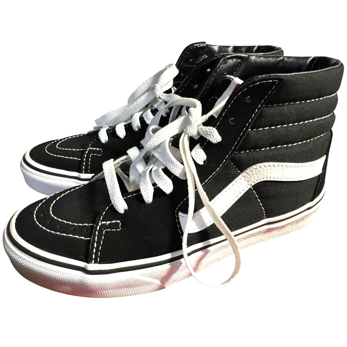 Vans Sk8-Hi Black & White Canvas High-Top Skate Shoes Men’/Boy’s Size 5.5 NWB