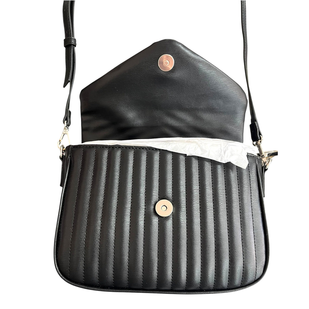 Nine West Quilted Black Crossbody Purse With Coin Pouch Adjustable Strap NWOT
