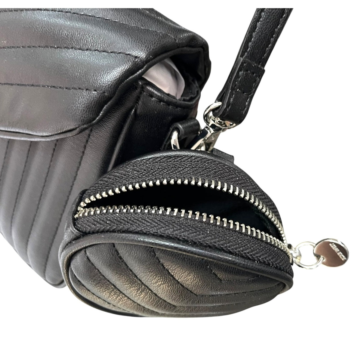 Nine West Quilted Black Crossbody Purse With Coin Pouch Adjustable Strap NWOT