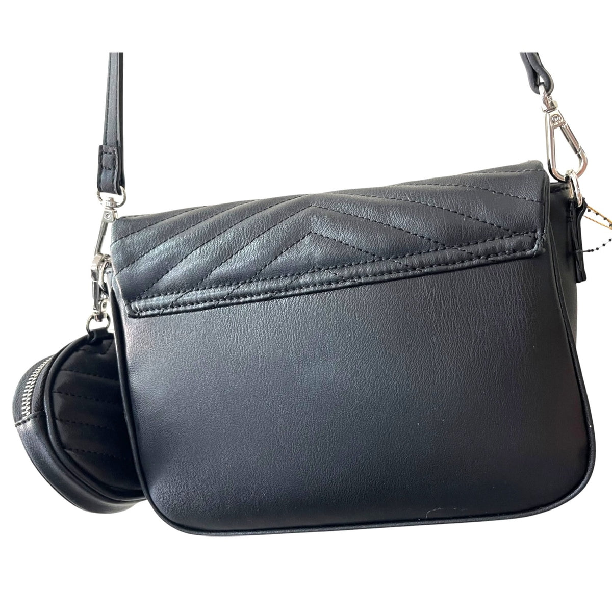 Nine West Quilted Black Crossbody Purse With Coin Pouch Adjustable Strap NWOT