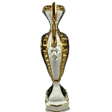 Vintage Porcelain Trophy Vase With Gold Detailing & Floral Design