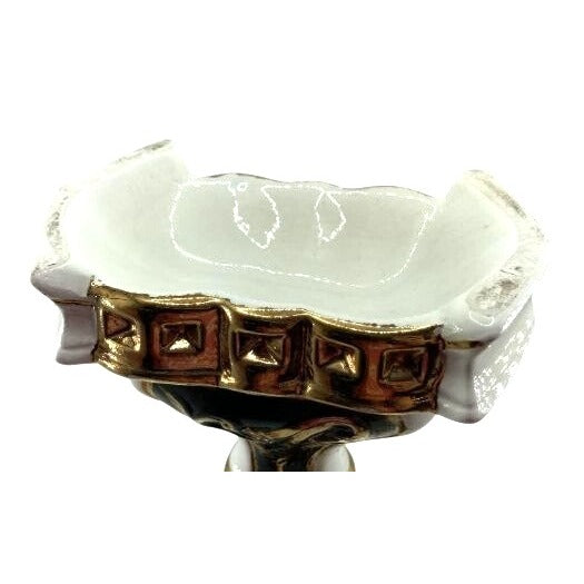 Vintage Porcelain Trophy Vase With Gold Detailing & Floral Design