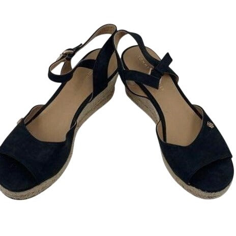 Tommy Hilfiger Gallie Black Espadrille Wedge Sandals Women's Shoes Size 7.5