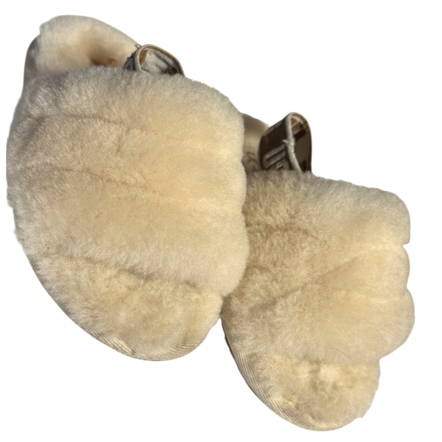 Ugg  Fluff Yeah Toddler size Slippers With Logo Strap Beige Size 8